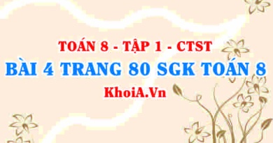 Bài 4 trang 80 SGK Toán 8 Tập 1 Chân trời sáng tạo